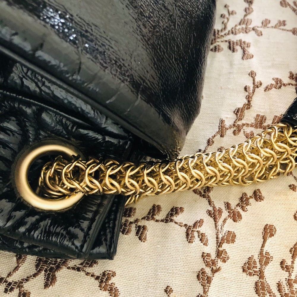 Chanel black patent leather rock chain accordion - Picture 7 of 16